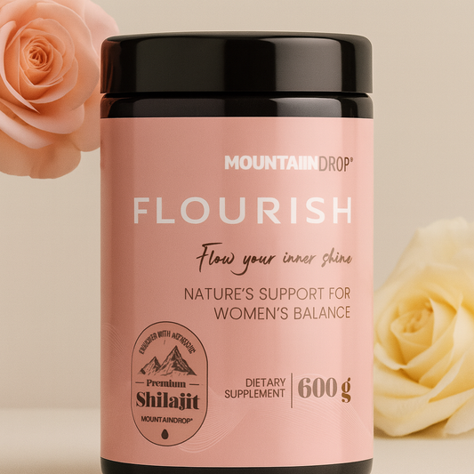 Flourish – Shilajit Komplex + Kvindelig Hormonel Velvære