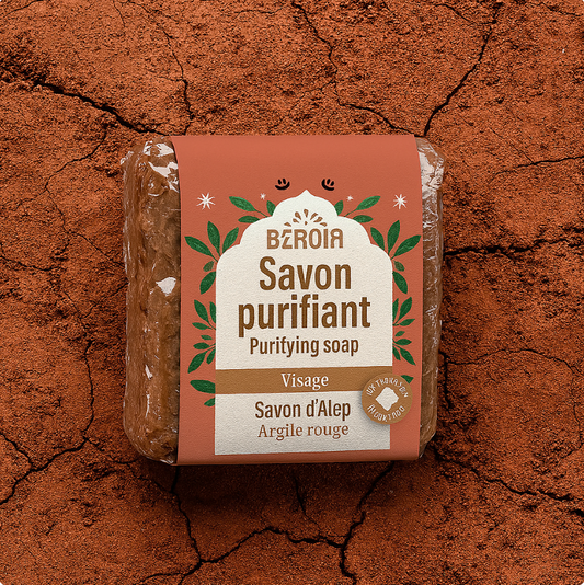 Alepposæbe med Rødt Ler - beroliger og reparerer huden - Sunnah Foods 